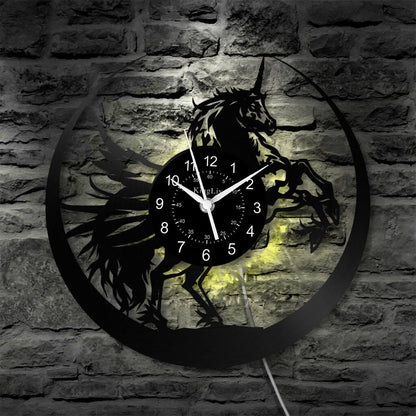 LED Vinyl Wall Clock | Unicorn | 12'' | 0306WPB