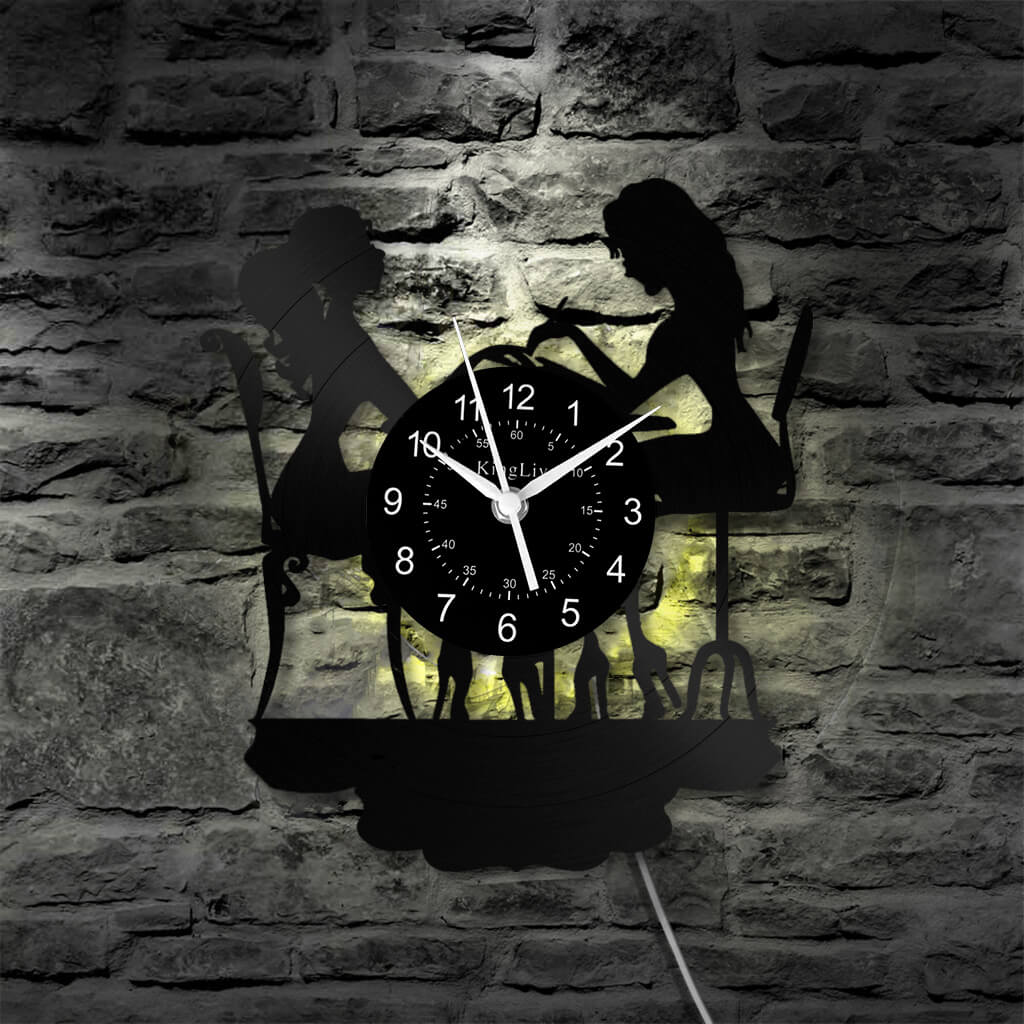 LED Vinyl Wall Clock | Beauty Salon | 12'' | 0133WPB