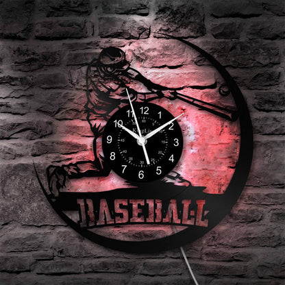 LED Vinyl Wall Clock | Baseball | 12'' | 0223WPB