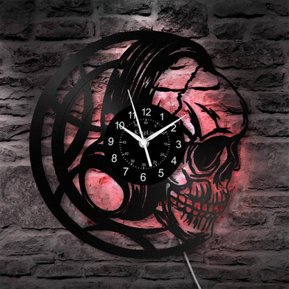 LED Vinyl Wall Clock | Skull | 12'' | 0122WPB