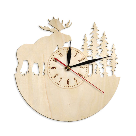 Deer Moose Custom Wooden Wall Clock