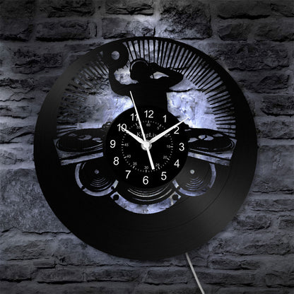LED Vinyl Wall Clock | Custom DJ Name | 12''