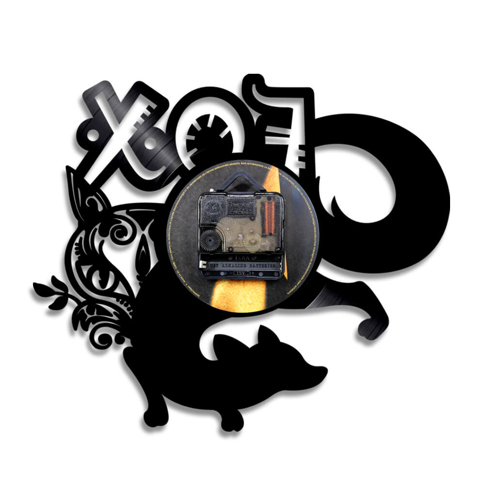 Fox Vinyl Record Wall Clock
