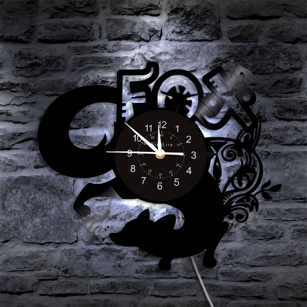 Fox LED Vinyl Record Wall Clock