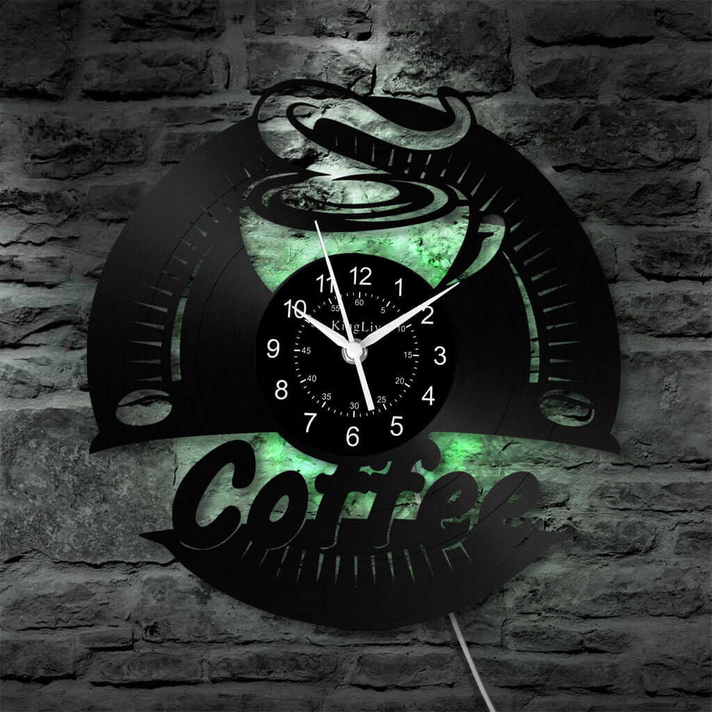 LED Vinyl Wall Clock | Coffee | 12'' | 0262WPB