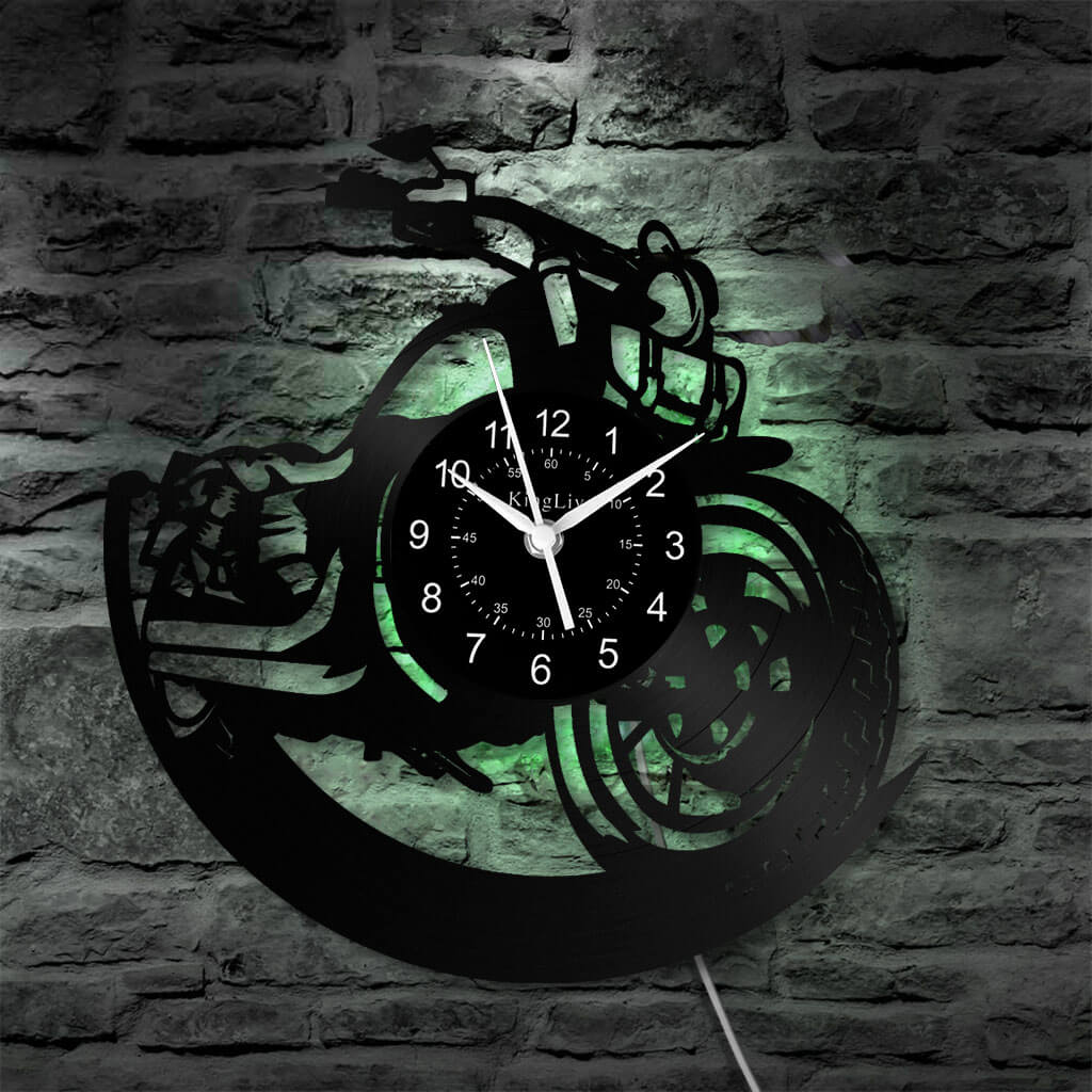 LED Vinyl Wall Clock | Dirt Bike | 12'' | 0217WPB