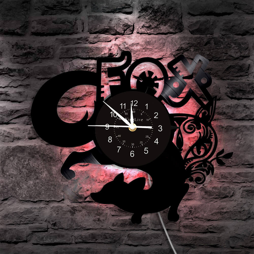 Fox LED Vinyl Record Wall Clock