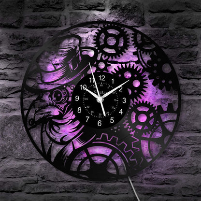 LED Vinyl Wall Clock | Steampunk | 12'' | 0303WPB