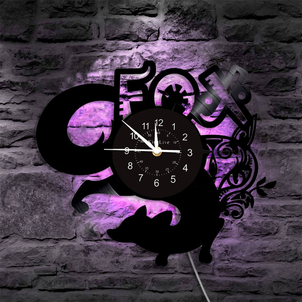 Fox LED Vinyl Record Wall Clock