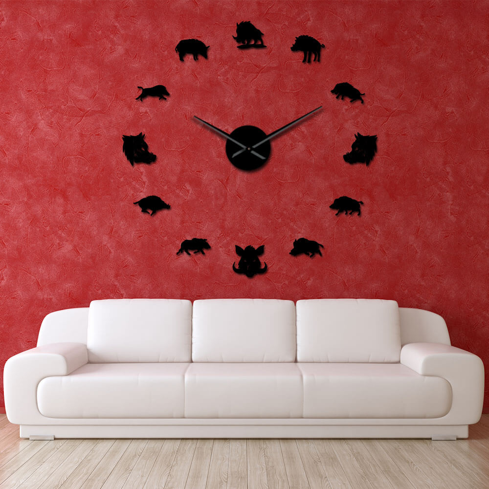 DIY Wall Clock | Wild Boar Animal | 19'' - 37'' | AWC027