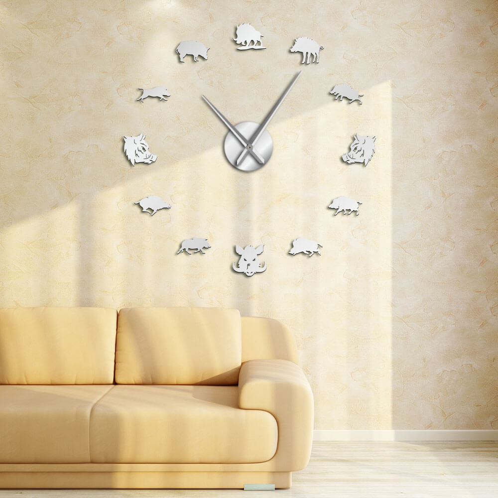 DIY Wall Clock | Wild Boar Animal | 19'' - 37'' | AWC027