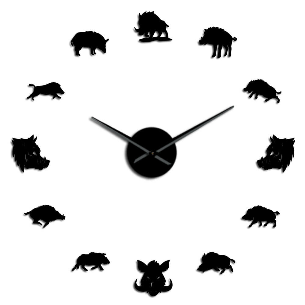 DIY Wall Clock  | Wild Boar Animal | 19'' - 37'' | AWC027