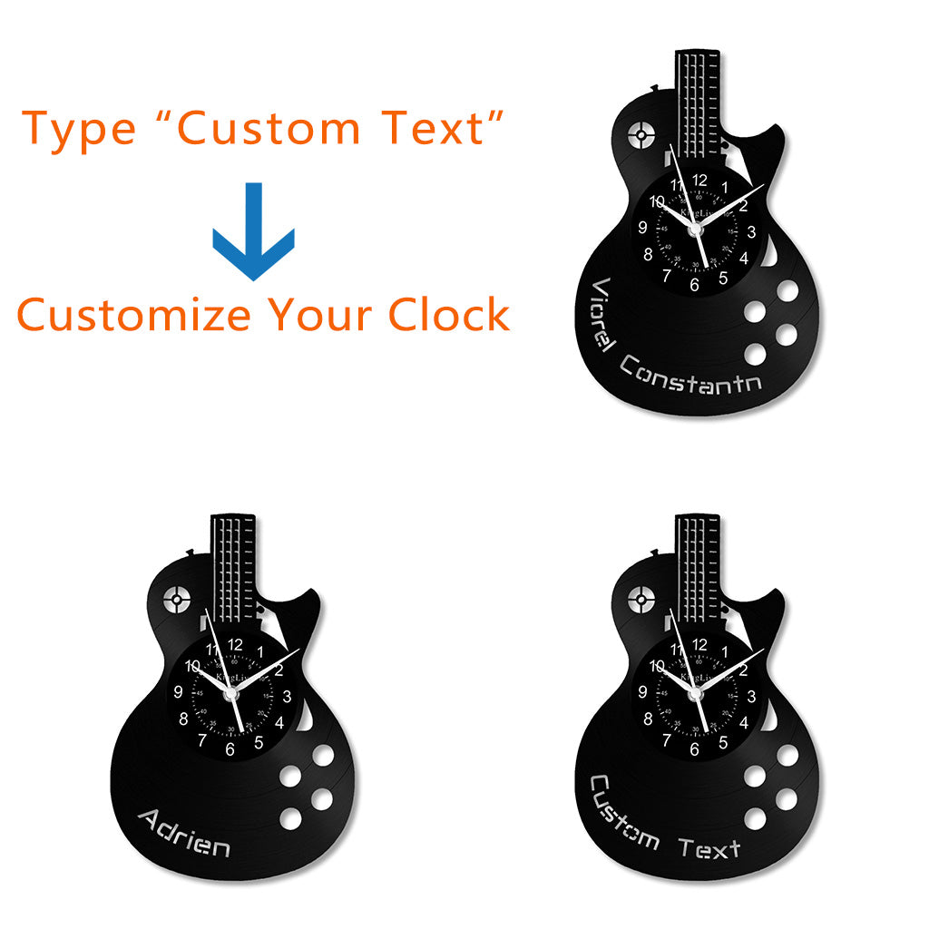 LED Vinyl Wall Clock | Guitar | 12'' | 0027WPB