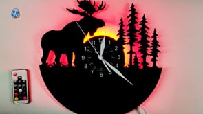 LED Vinyl Wall Clock | Moose Deer