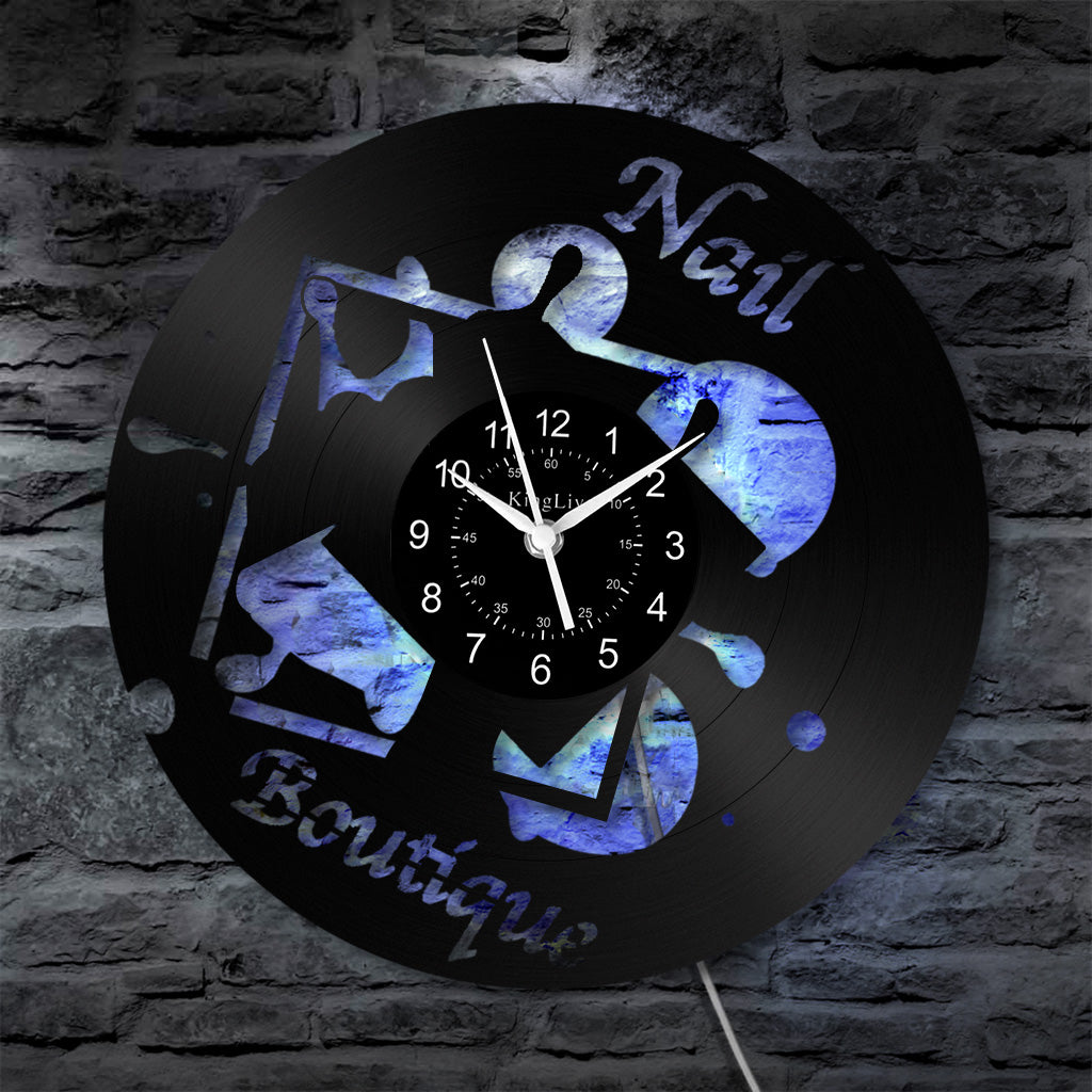 LED Vinyl Wall Clock | Nail Boutique | 12''