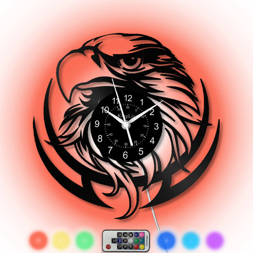 LED Vinyl Wall Clock | Eagle | 12''