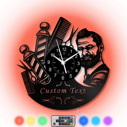 LED Vinyl Wall Clock | Nail Salon | Barber Shop | 12''