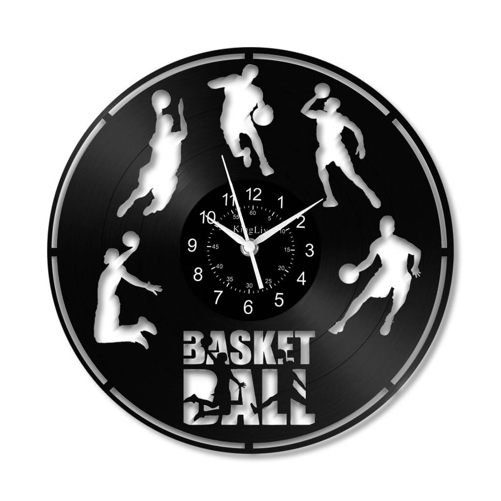 LED Vinyl Wall Clock | Basketball | 12'' | 0222WPB