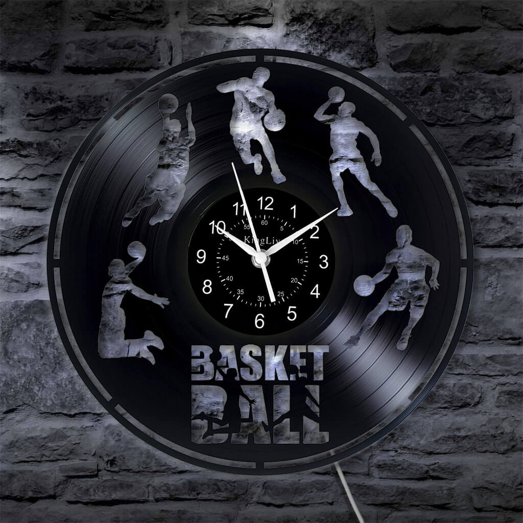 Basketball LED Vinyl Record Wall Clock 12''