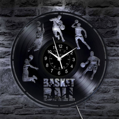 Basketball LED Vinyl Record Wall Clock 12''
