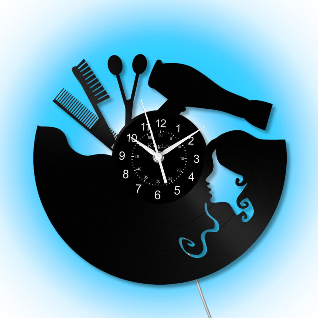 LED Vinyl Wall Clock | Nail Salon | Barber Shop | 12''