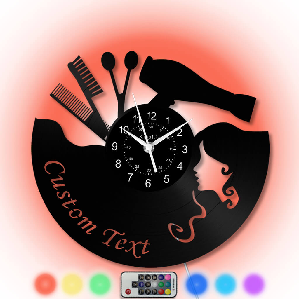 LED Vinyl Wall Clock | Nail Salon | Barber Shop | 12''