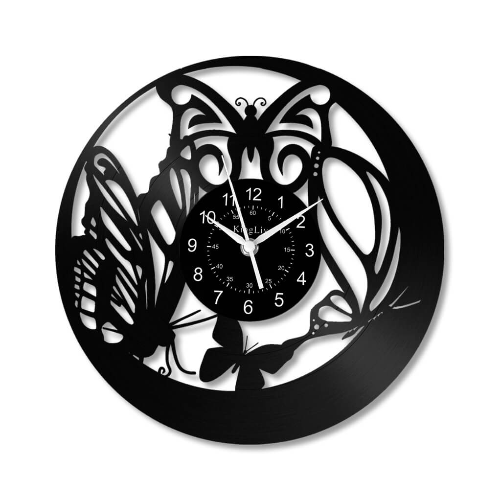 LED Vinyl Wall Clock | Butterfly | 12'' | 0249WPB
