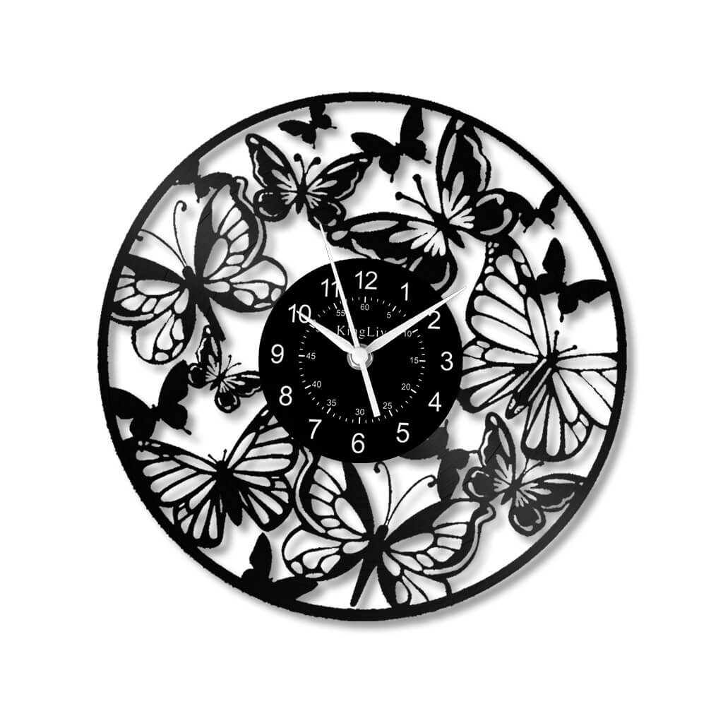 LED Vinyl Wall Clock | Butterfly | 12'' | 0176WPB