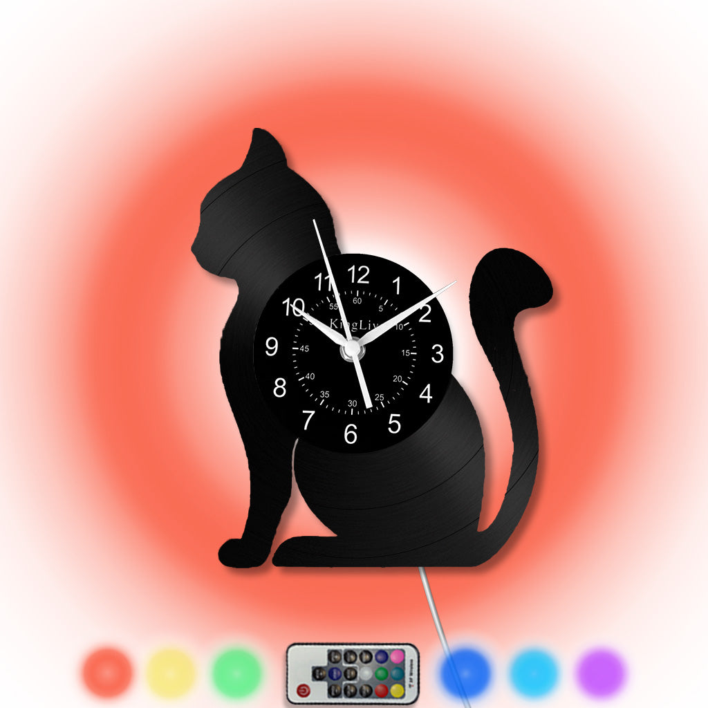 Vinyl Wall Clock | Cat | 12''
