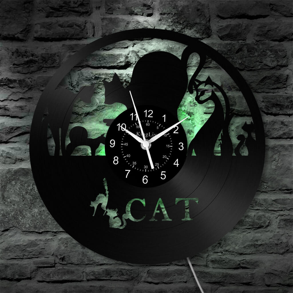 Vinyl Wall Clock | Cat | 12''