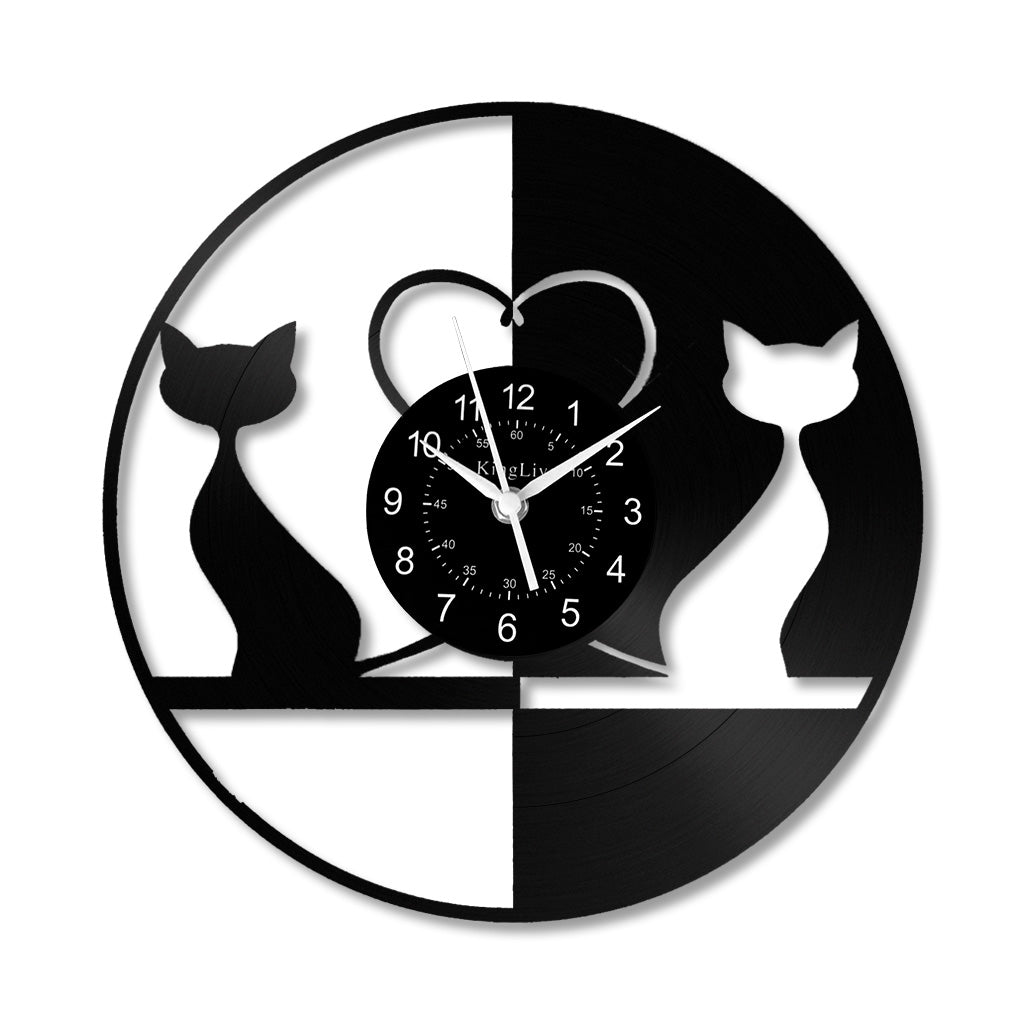 LED Vinyl Wall Clock | Cat | 12'' | 0170WPB