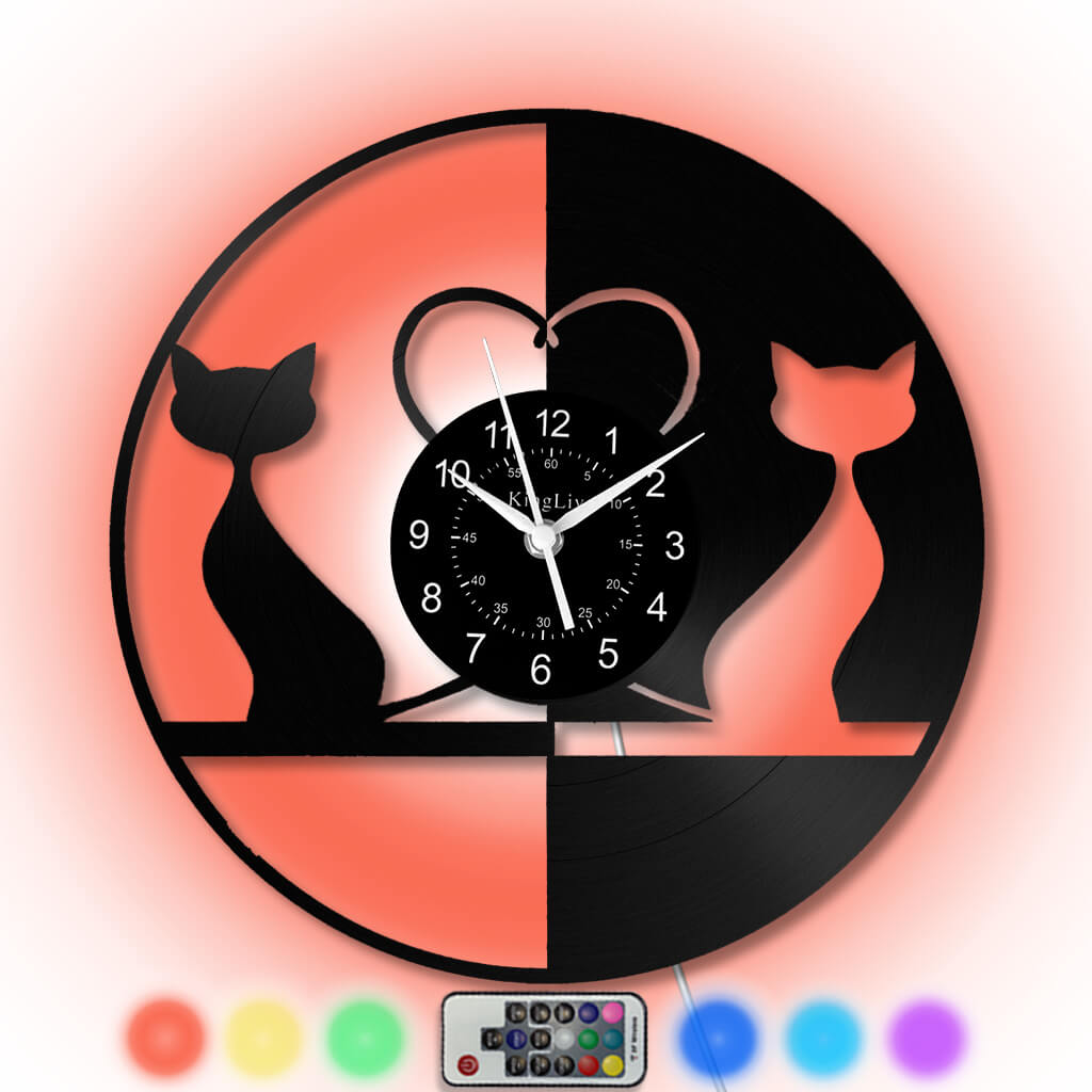Vinyl Wall Clock | Cat | 12''