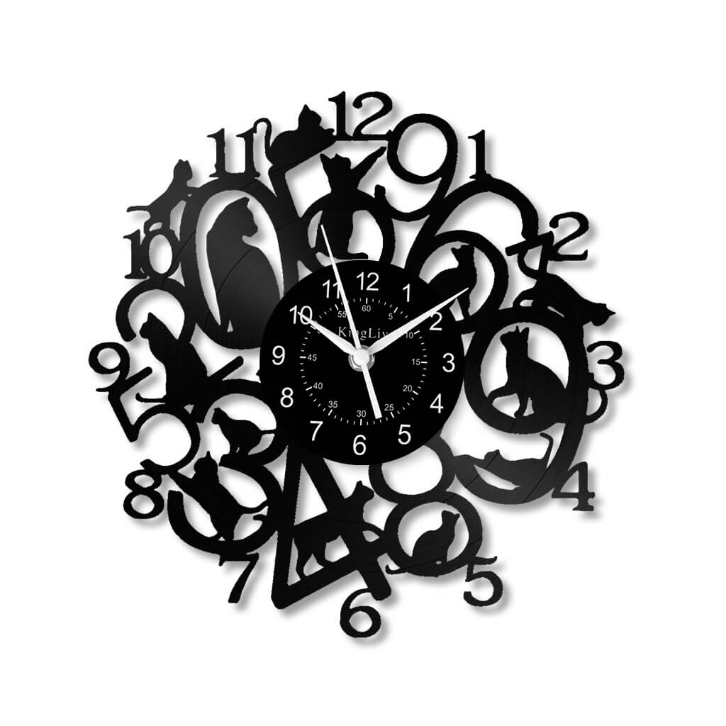 Vinyl Wall Clock | Cat | 12''