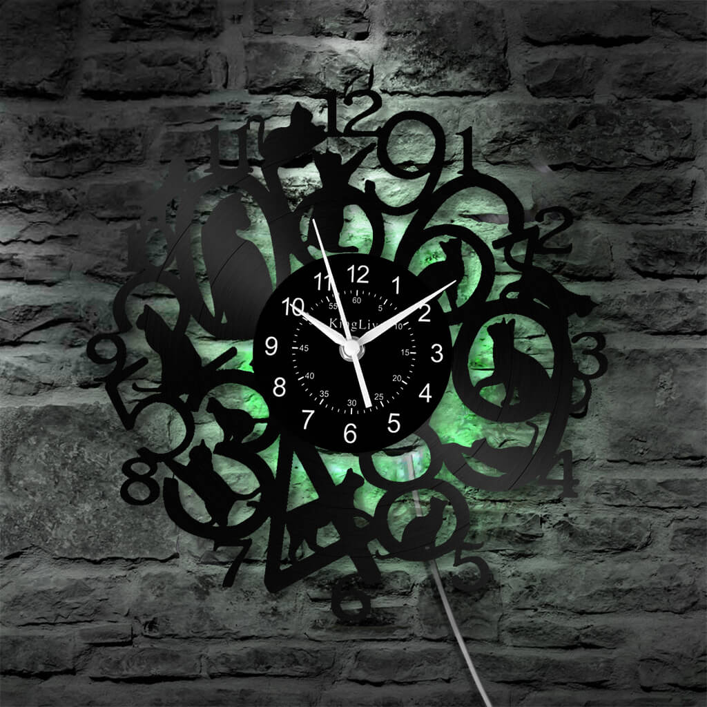 Vinyl Wall Clock | Cat | 12''