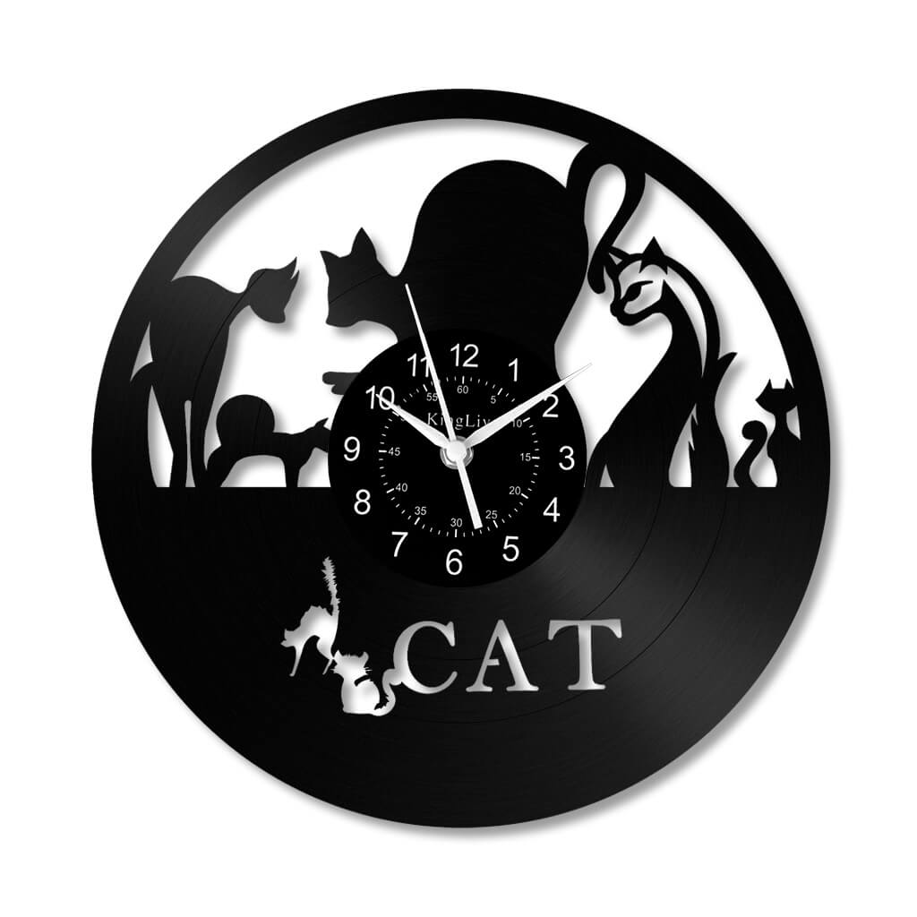 Vinyl Wall Clock | Cat | 12''