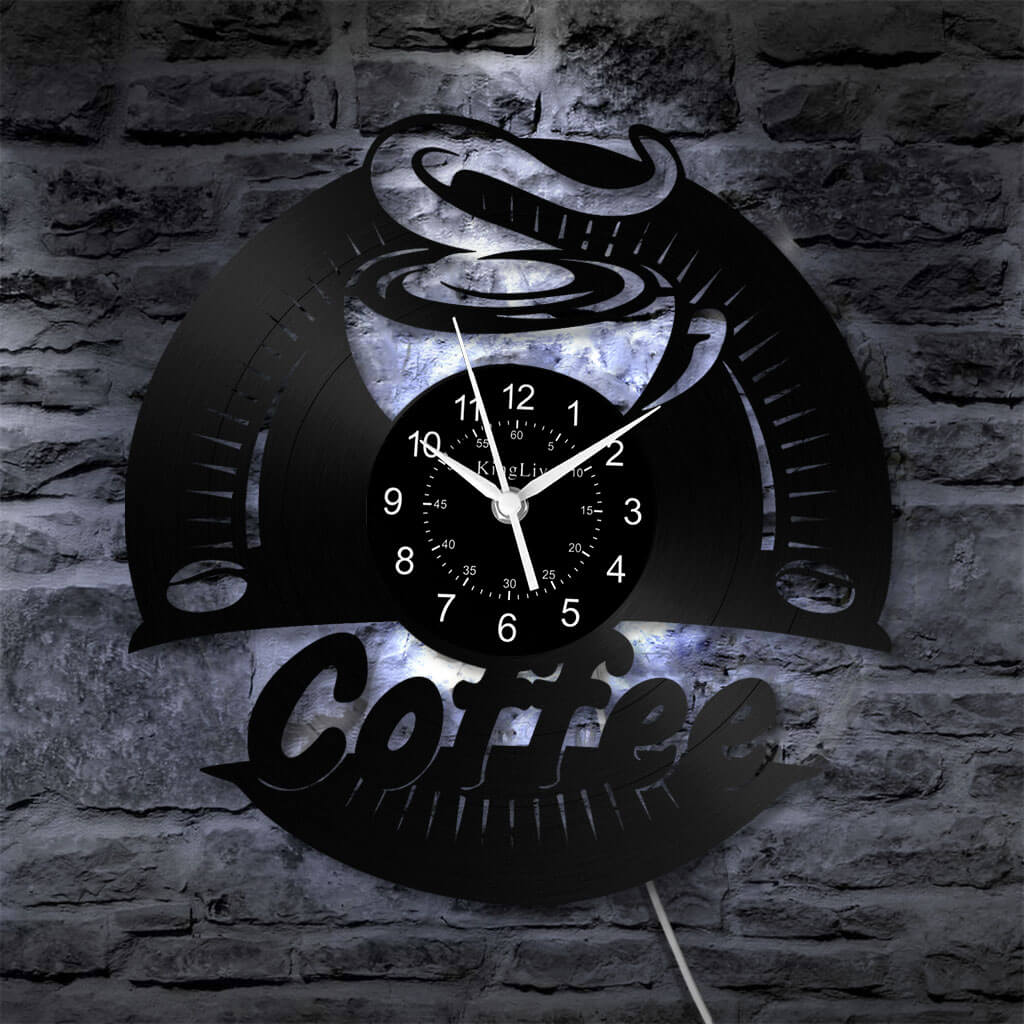 LED Vinyl Wall Clock | Coffee | 12'' | 0262WPB