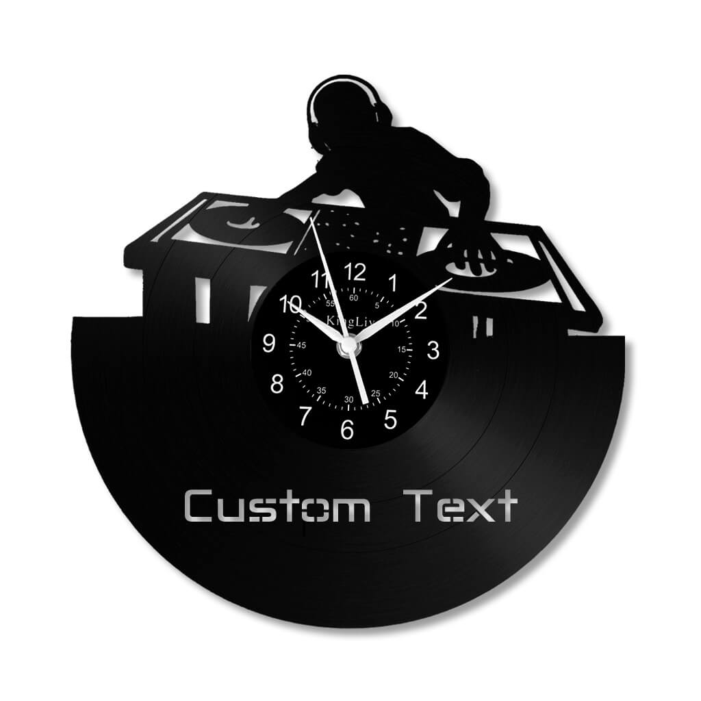 LED Vinyl Wall Clock | Custom DJ Name | 12''