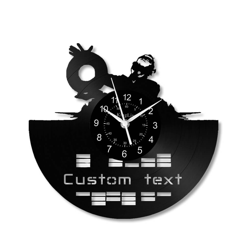 LED Vinyl Wall Clock | Custom DJ Name | 12''