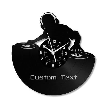 LED Vinyl Wall Clock | Custom DJ Name | 12''