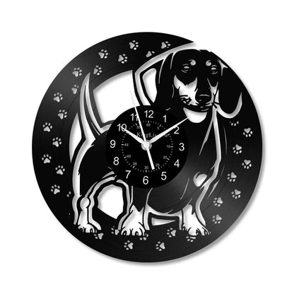 LED Vinyl Wall Clock | Dachshund Dog | 12'' | 0241WPB