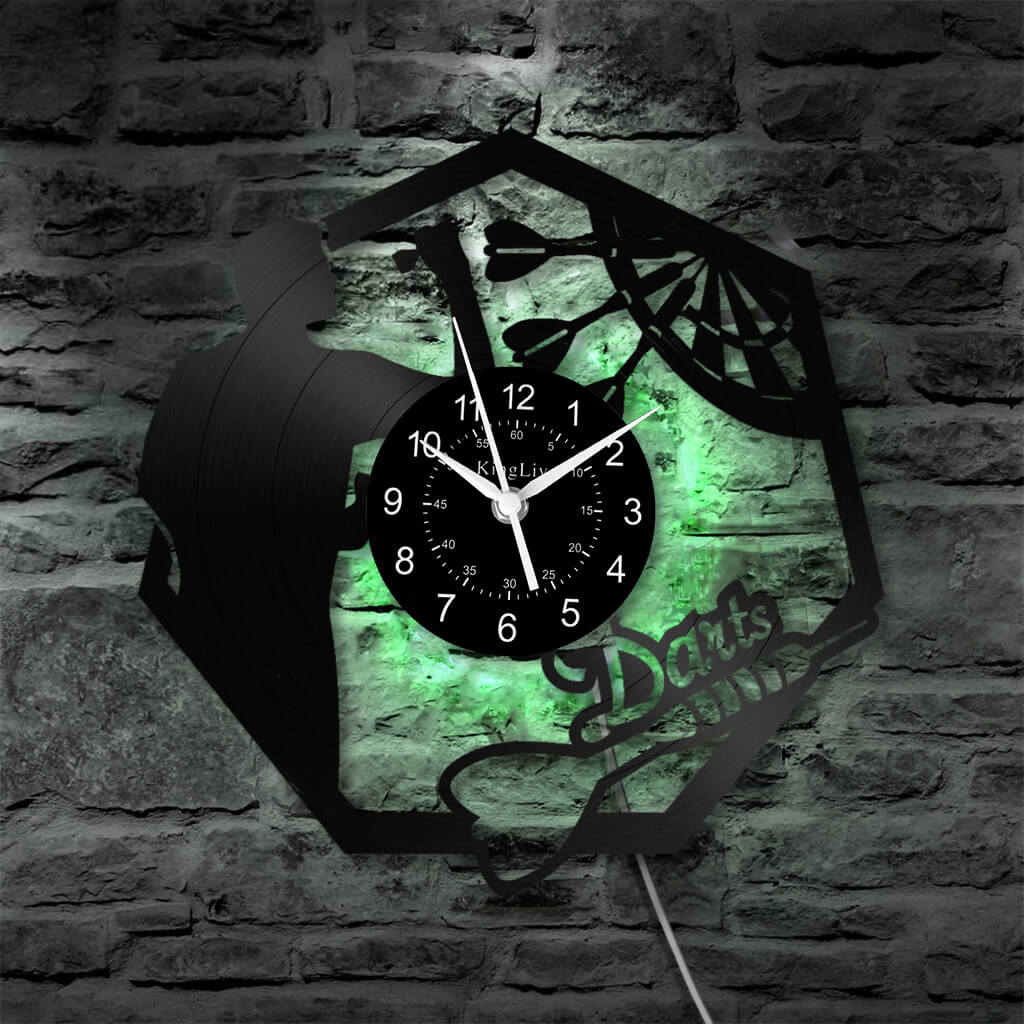 LED Vinyl Wall Clock | Darts | 12'' | 0255WPB
