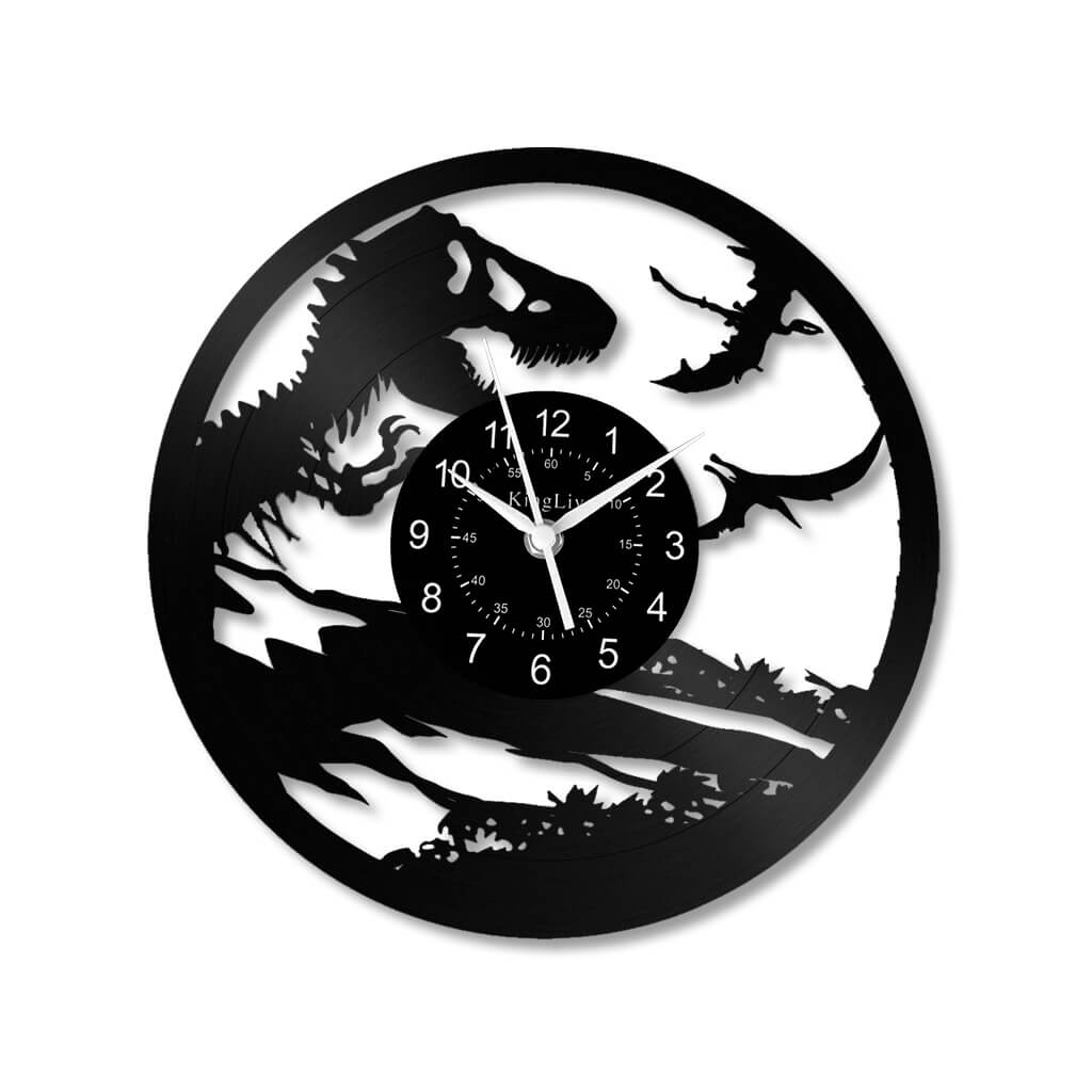 LED Vinyl Wall Clock | Dinosaur | 12'' | 0158WPB
