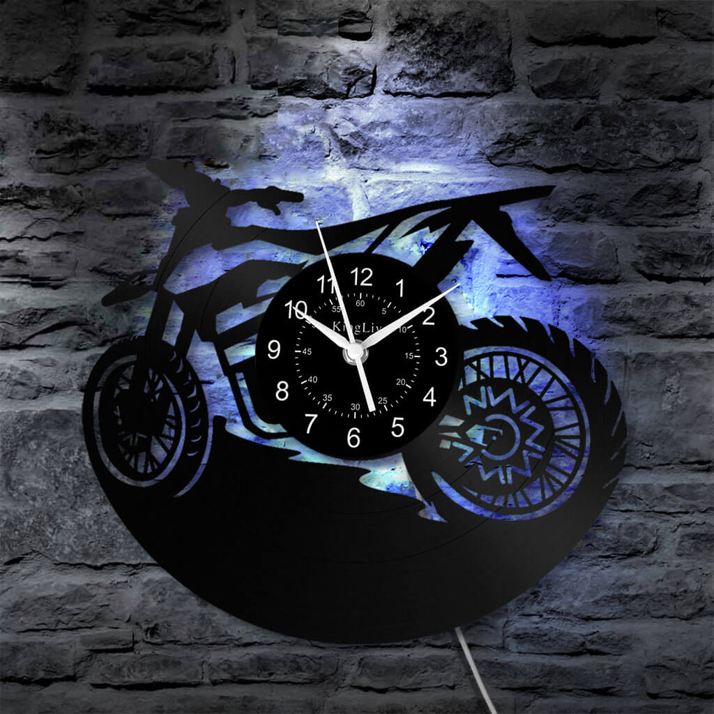 LED Vinyl Wall Clock | Dirt Bike | 12'' | 0217WPB
