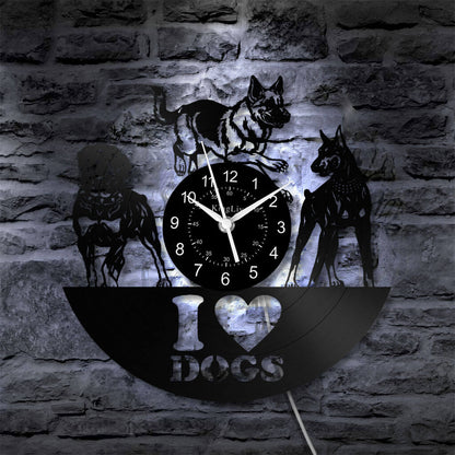 Vinyl Wall Clock | Dog | 12'' | 0283WPB