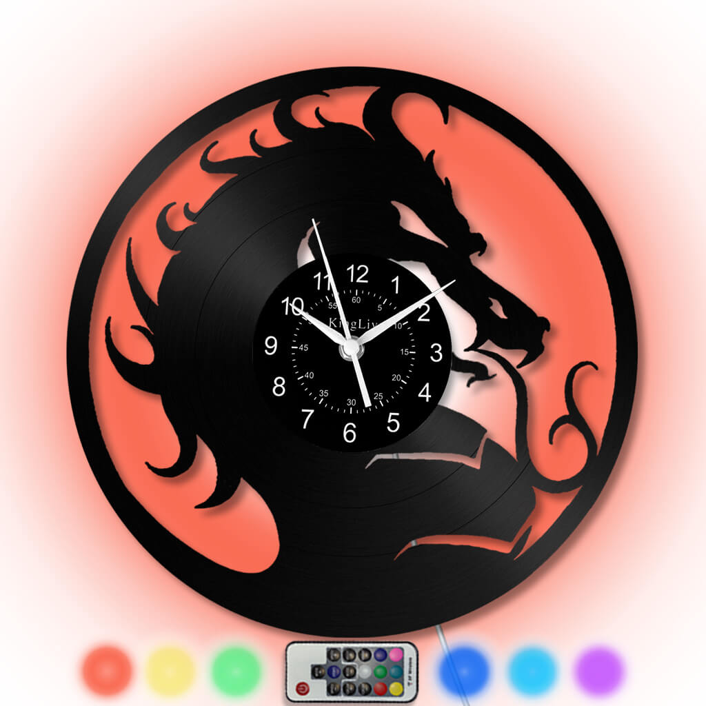 LED Vinyl Wall Clock | Dragon | 12''