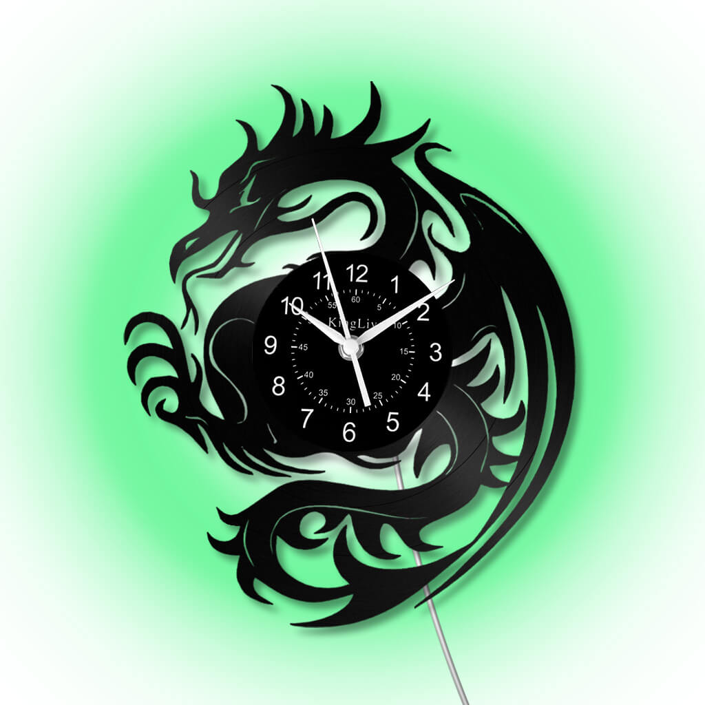 LED Vinyl Wall Clock | Dragon | 12''