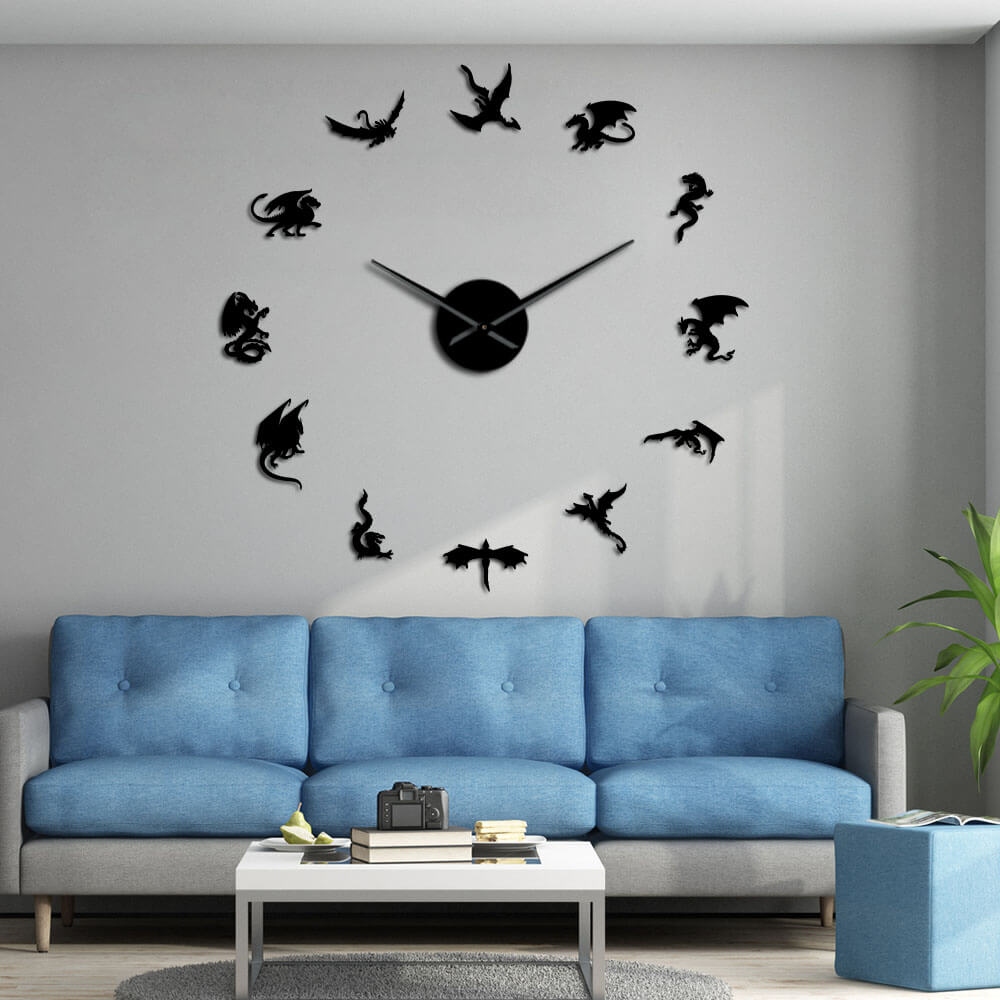 DIY Wall Clock  | Dragon | 19'' - 37'' | AWC016