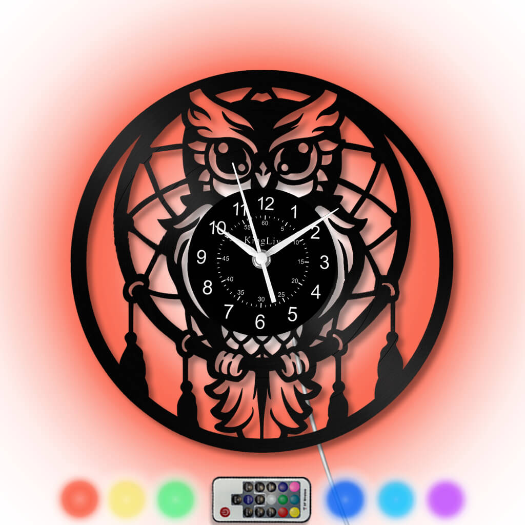 LED Vinyl Wall Clock | Owl