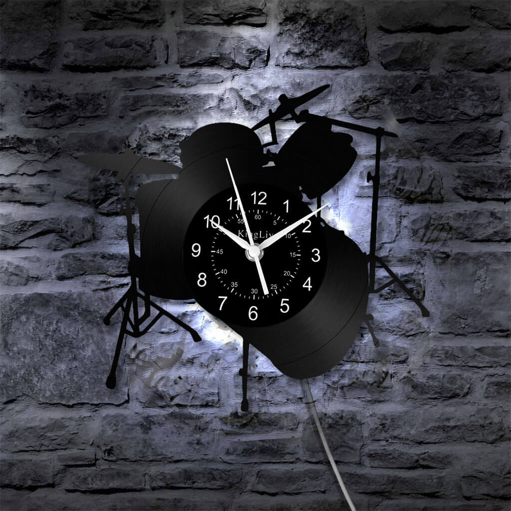 LED Vinyl Wall Clock | Drum | 12'' | 0278WPB