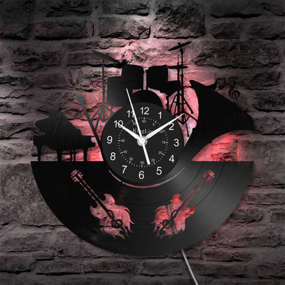 Band Music LED Vinyl Record Wall Clock 12''